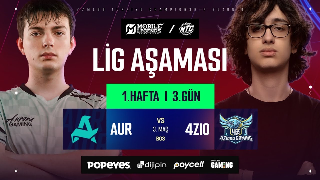 Aurora Gaming vs 4ziooo Gaming | MTC 6. Sezon | Lig Aşaması | 1. Hafta 3. Gün | #YeniDönem #MTC