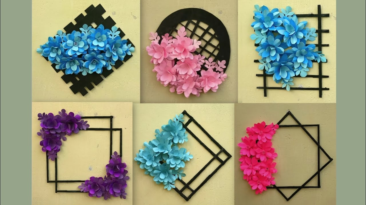 6 Best Beautiful Paper Flower Wall Hanging| Paper Flower Craft ideas| Wall Hanging ideas 