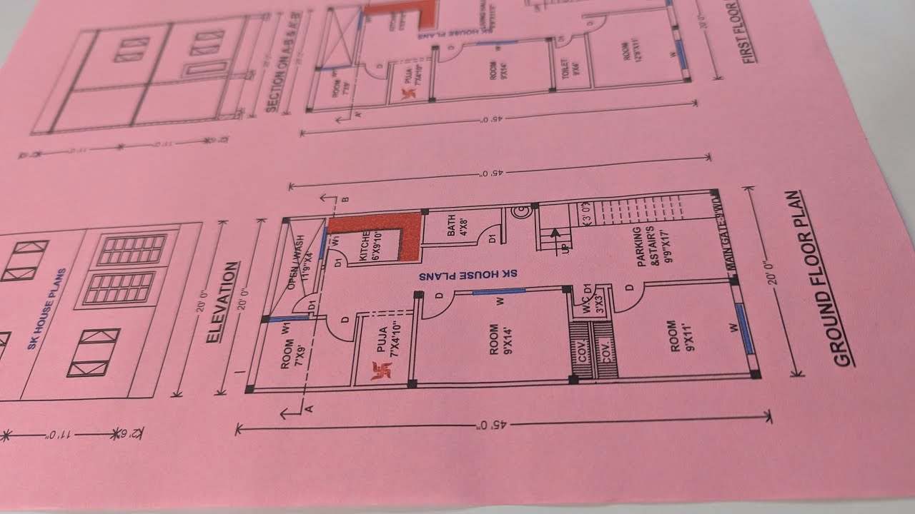 100 Gaj ka Ghar ka Naksha with Front Elevation | SK HOUSE PLANS 2026