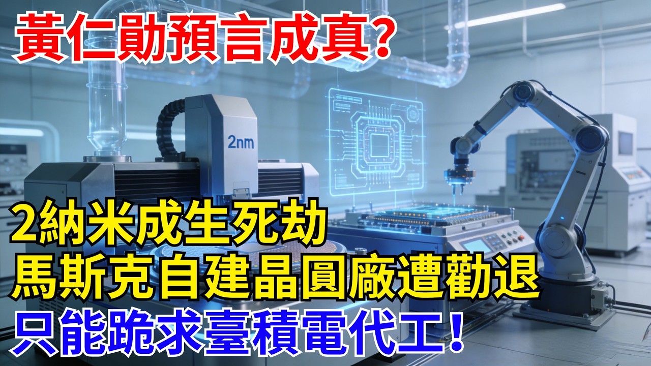 黃仁勛預言成真？2納米製程成生死劫，馬斯克自建晶圓廠遭勸退，只能跪求臺積電代工！ 【匠行強國】#工程#科技#中國基建#科普#高鐵#芯片 #全球趨勢新聞#科技#熱門