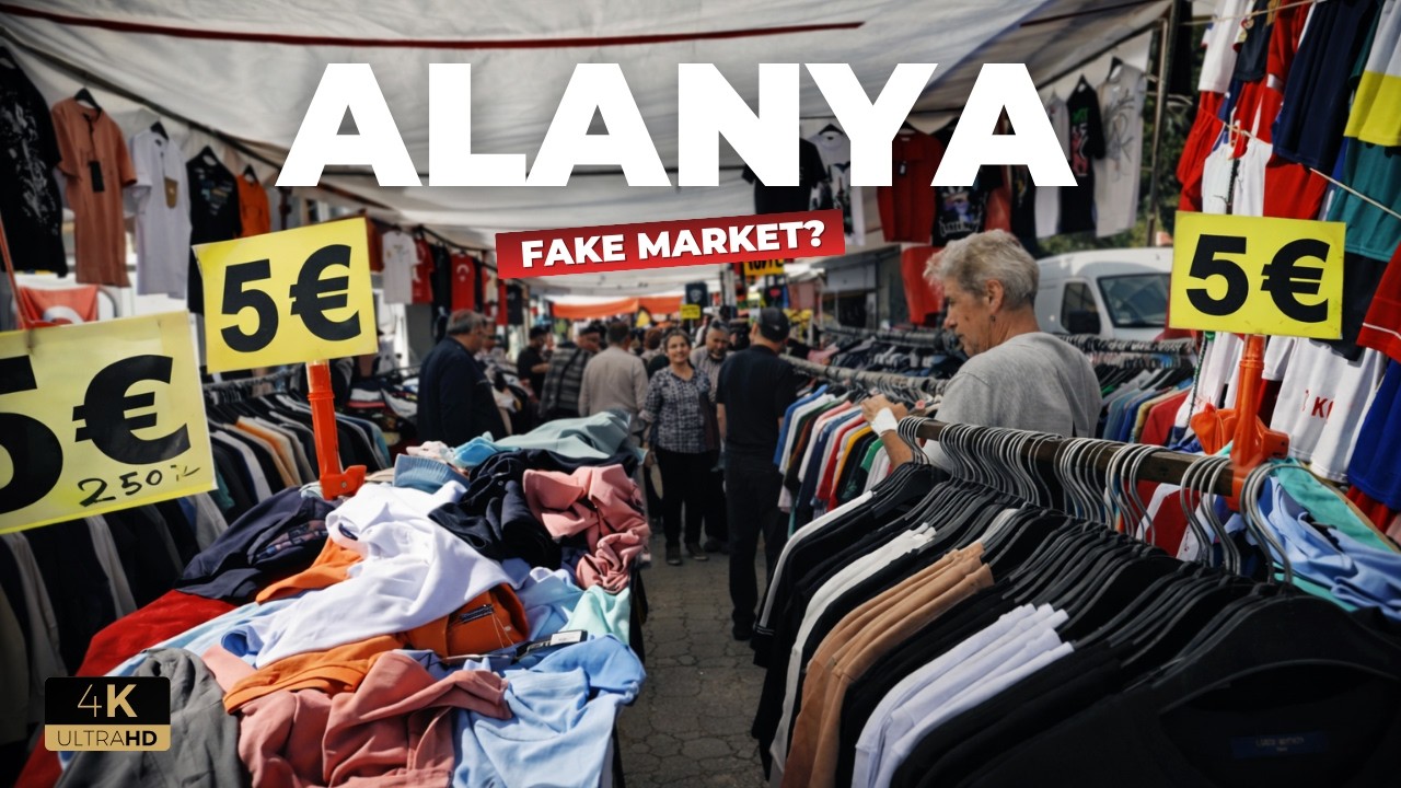 Alanya Tosmur Fake Market Walking Tour 🇹🇷 | Local Bazaar [4K HD/60 fps]