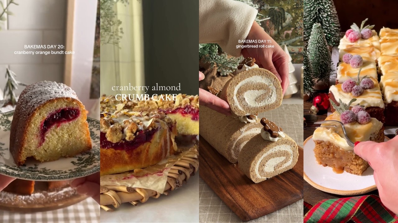 Aesthetic Christmas Cake Baking *No Talking* | Holiday TikTok Compilation