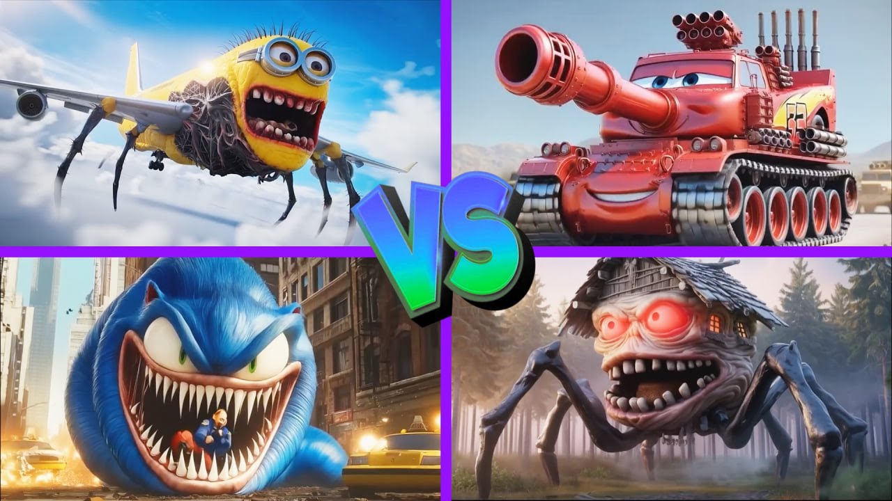 House Head🆚McQueen Tank🆚Minion Infected Sky🆚Sonic Worm - Tiles Hop EDM Rush 🎶