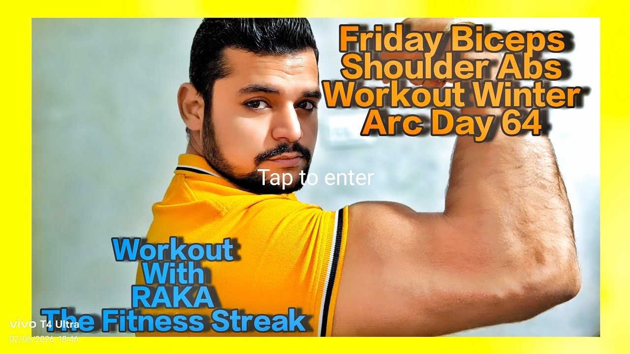 Friday Biceps Shoulder Abs Workout Winter Arc Day 64 😱😱🔥🔥 The Fitness Streak is live!