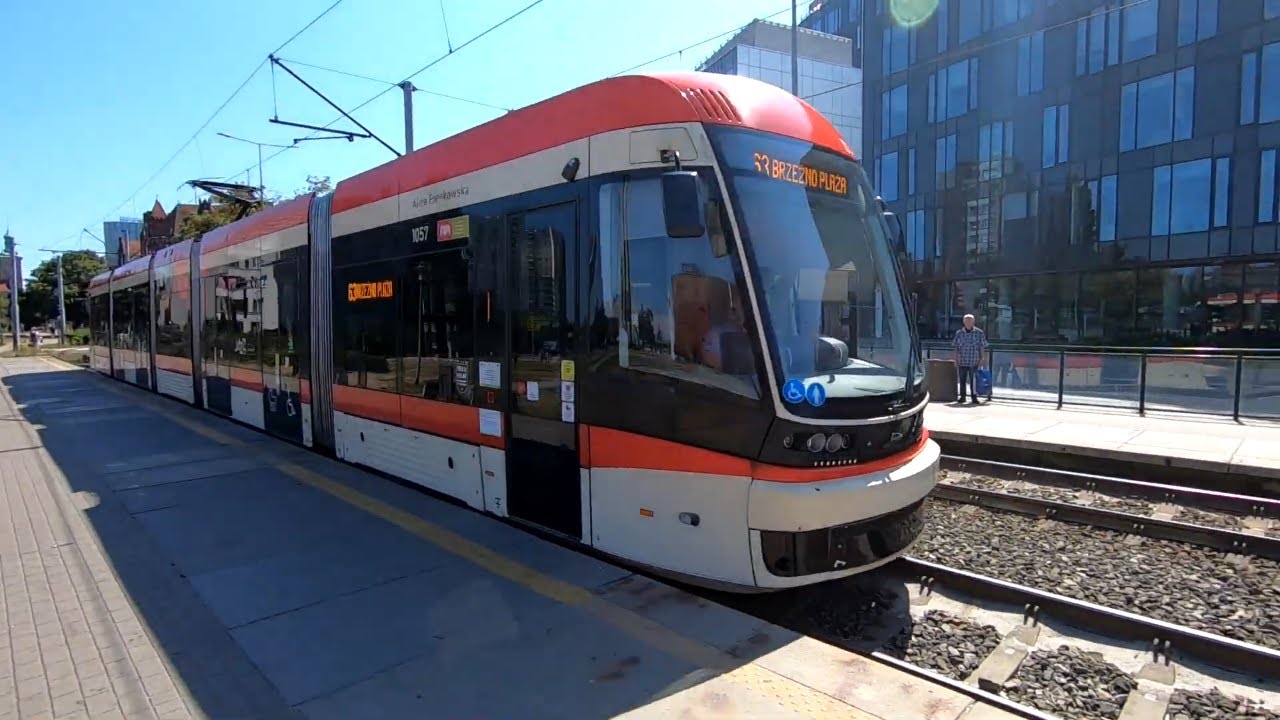 Tramwaje Gdańskie - Plac Solidarności do Brzeźno Plaża | Tram 63 Ride | Gdańsk | Poland