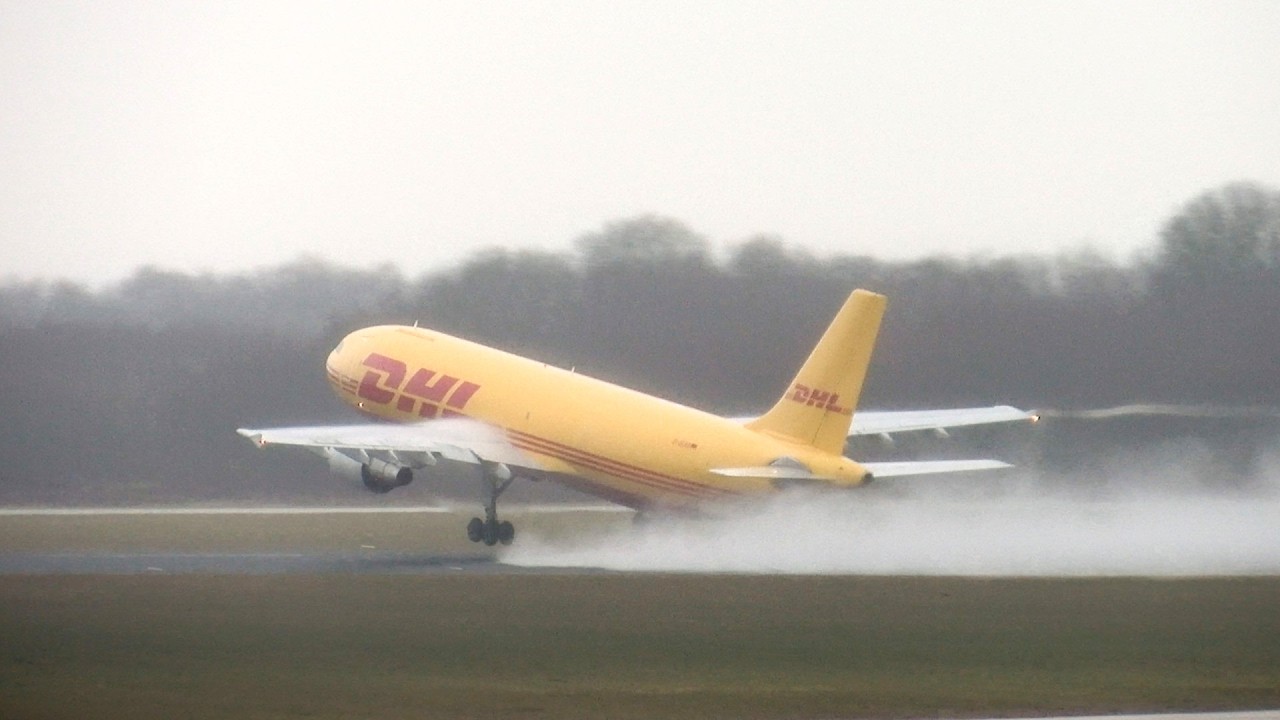 DHL A300-600F D-AEAQ Rain Takeoff