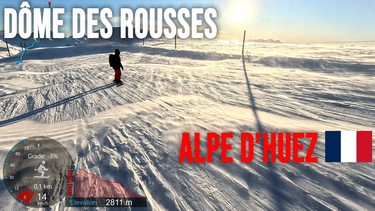 [4K] Skiing Alpe d'Huez, Dôme des Rousses 2800m - End of Day POV Top to Bottom, France, GoPro HERO11