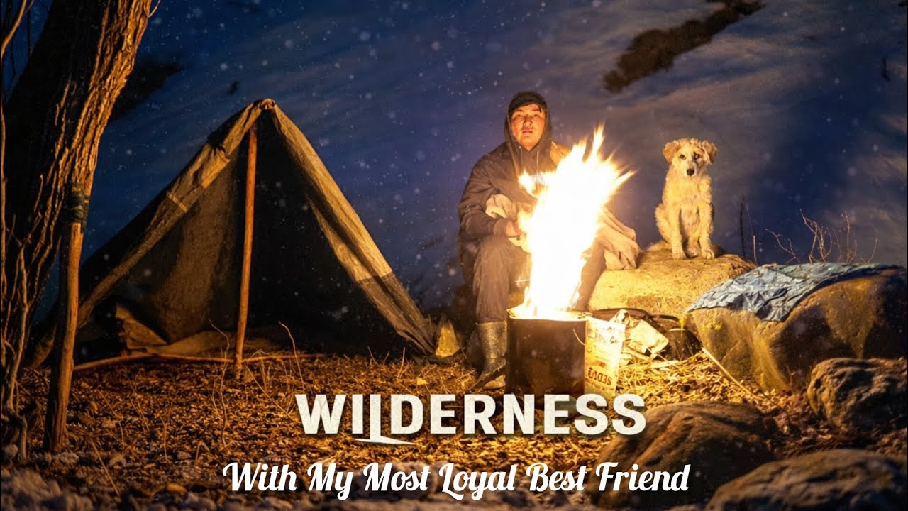 Alone in -18°C — Just Me, My Loyal Dog, and the Freezing Night in a Tent❄️🔥