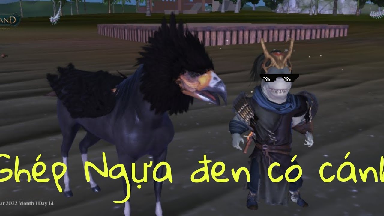Chimeraland : Ghép pet ngựa đen có cánh Evolved black horse with wings 进化的带翅膀的黑马