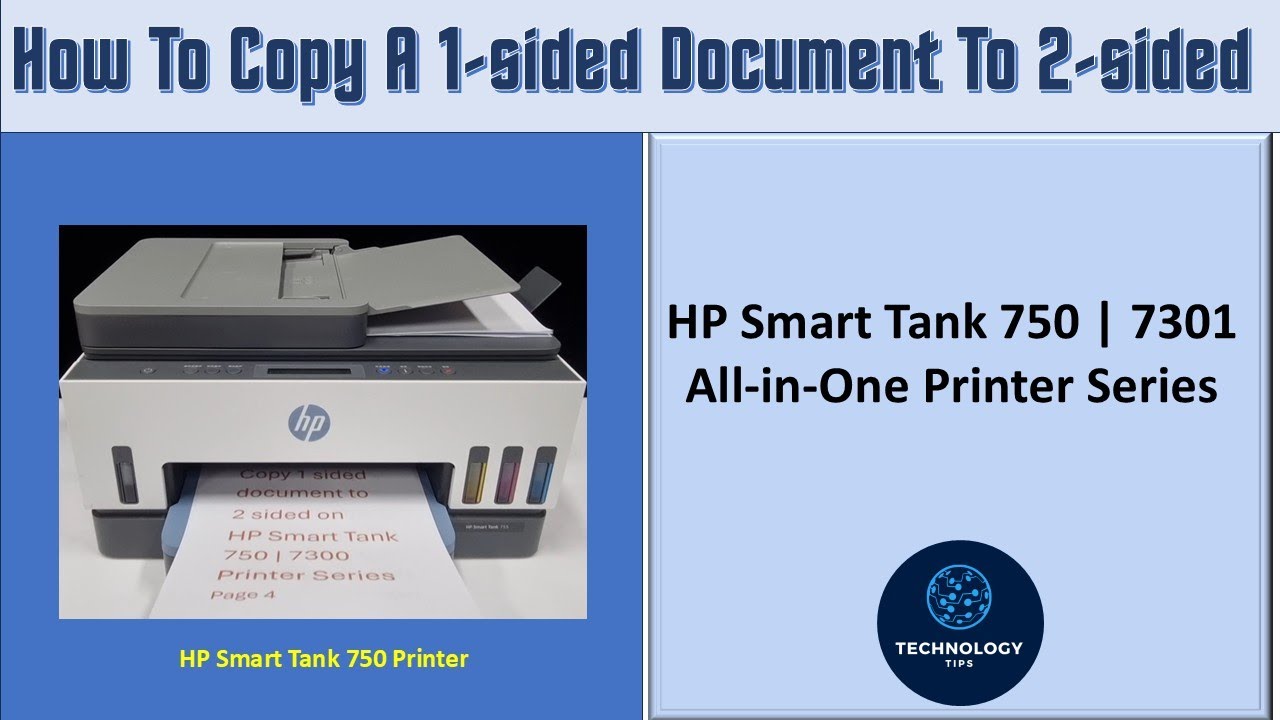 How to Copy a 1-sided document to 2-sided using document feeder : HP Smart Tank 750 | 7301 Printer