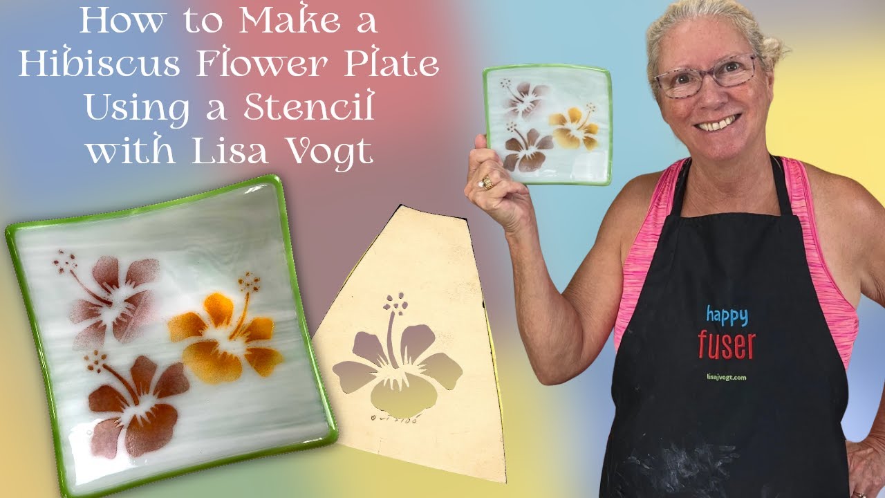 How to Make a Hibiscus Flower Plate Using a Stencil with Lisa Vogt