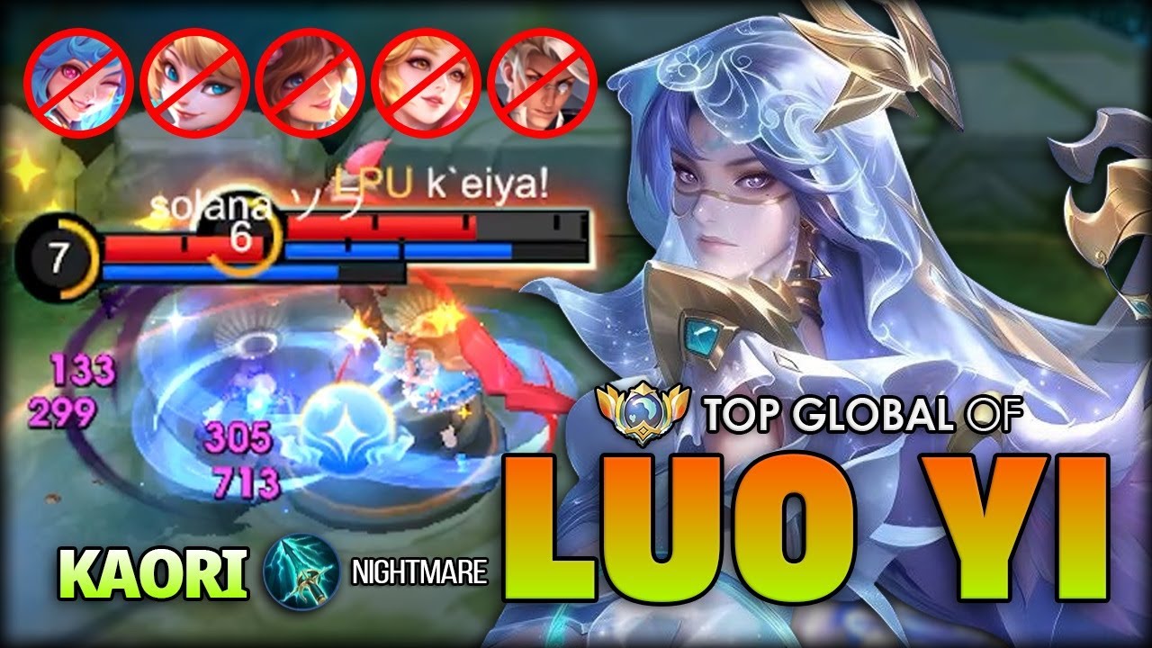 Nerf Doesn't Change Anything! KAORI Top Global of Luo Yi ~ Mobile Legends