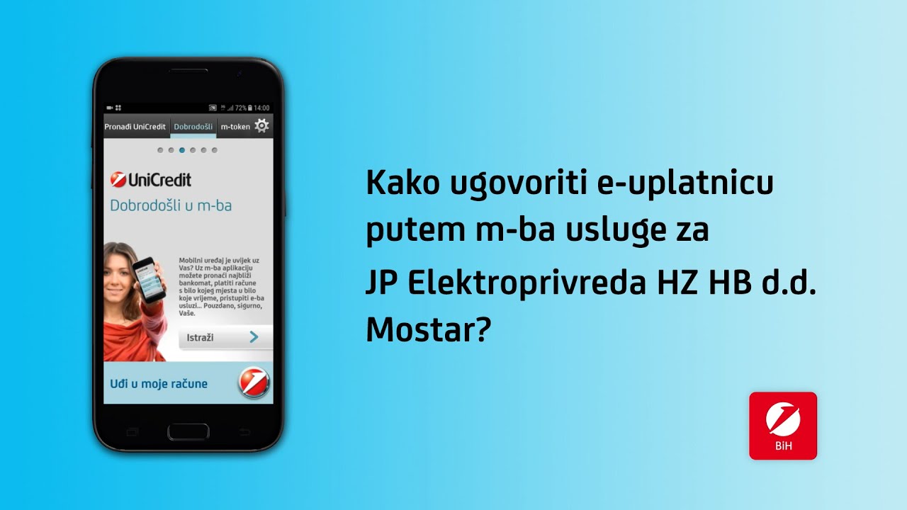 Kako ugovoriti e-uplatnicu putem m-ba usluge za JP Elektroprivreda HZ HB d.d. Mostar?