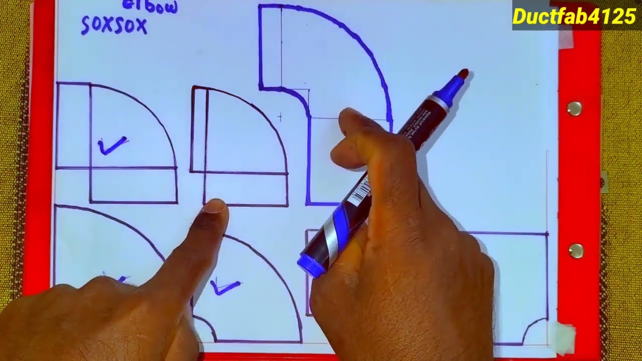 How to make 90°Elbow Layout Ac Duct 90°Elbow एसी डक्ट 90°एल्बो मार्किंग और फार्मुला #ductmenwork