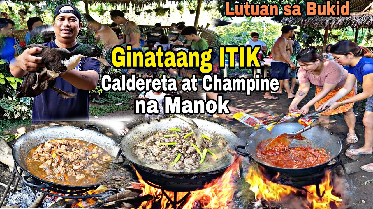 Lutuan sa Bukid | Ginataang na ITIK, Caldereta, Champine at Roasted na Manok, Spaghetti at Pinindot