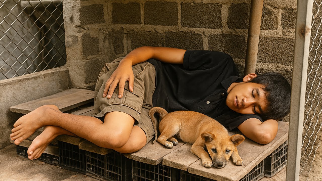 The orphan boy and the little dog Hard life to earn daily food