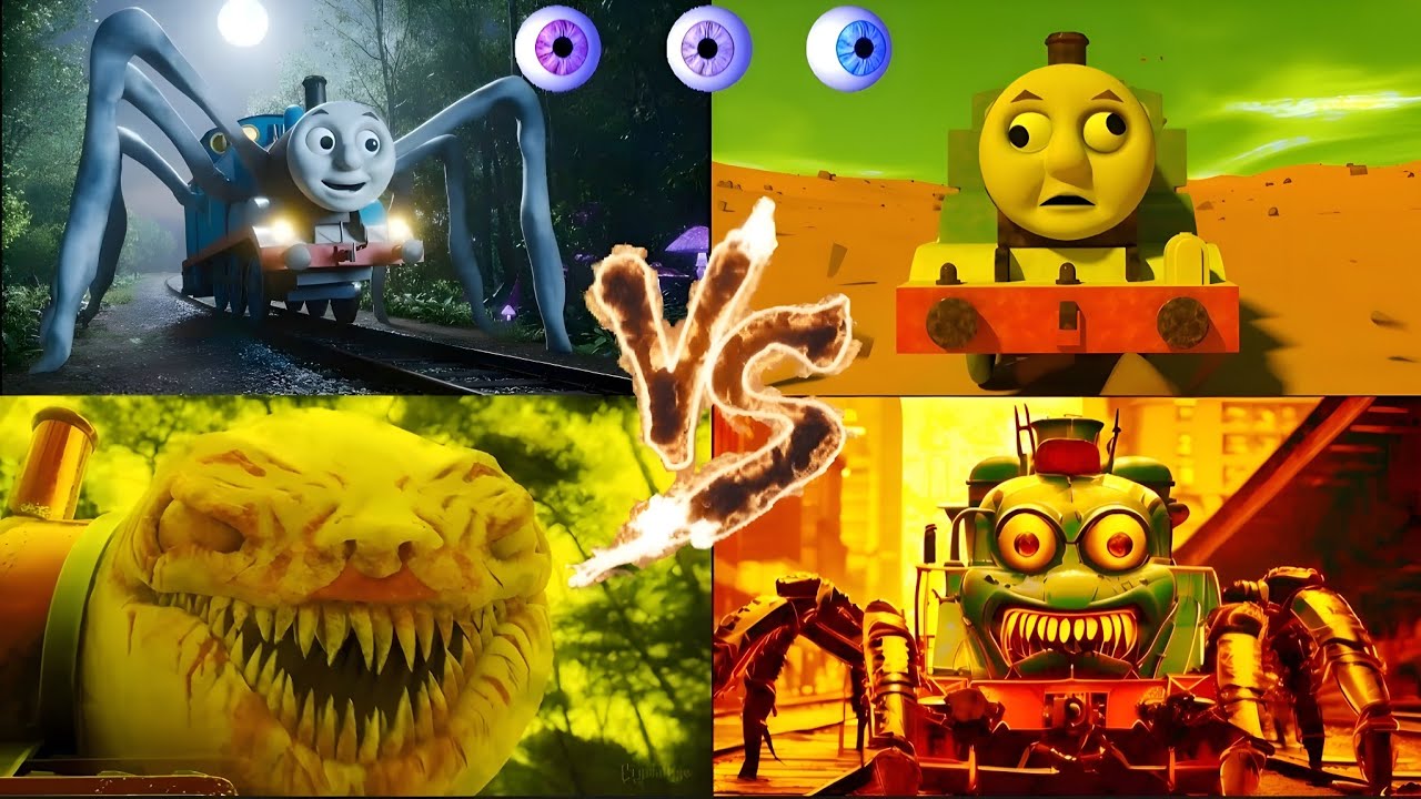 Cursed Thomas EXE vs Cho Cho Charles 🚂 TRAIN THOMAS EATER Coffin Dance Battle tiles hop10