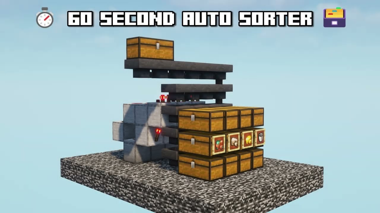 Minecraft EASY Automatic Sorting System 1.21 Tutorial - Auto sorter