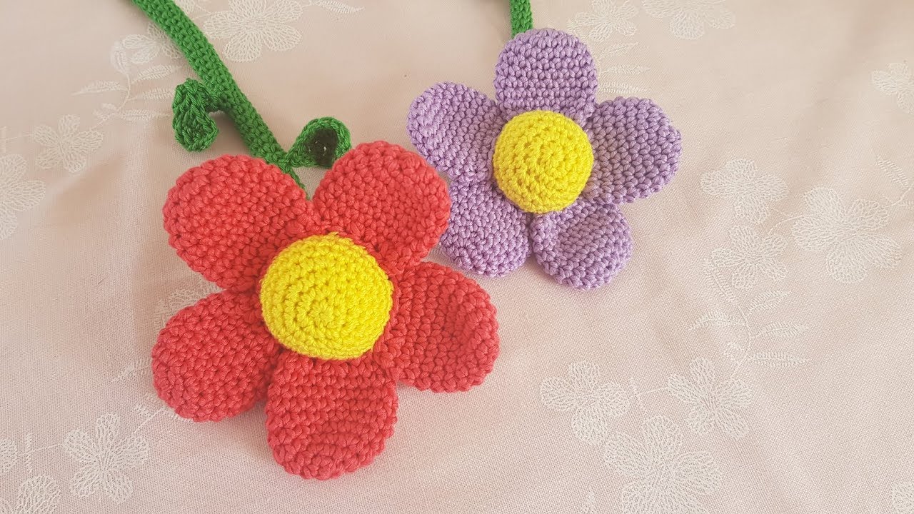 Wie häkelt man eine Blume in 3D - Mobile häkeln by BerlinCrochet