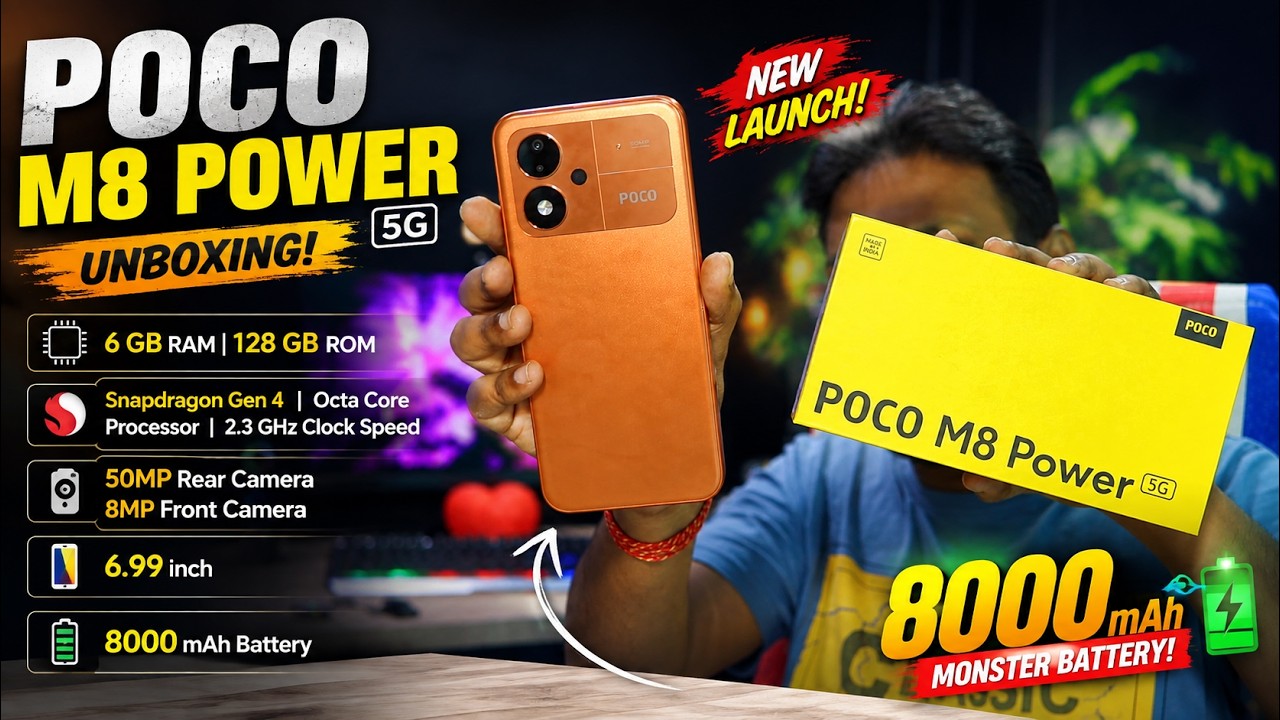 POCO M8 Power 5G First Look & Unboxing | 8000mAh Battery Beast 🔥