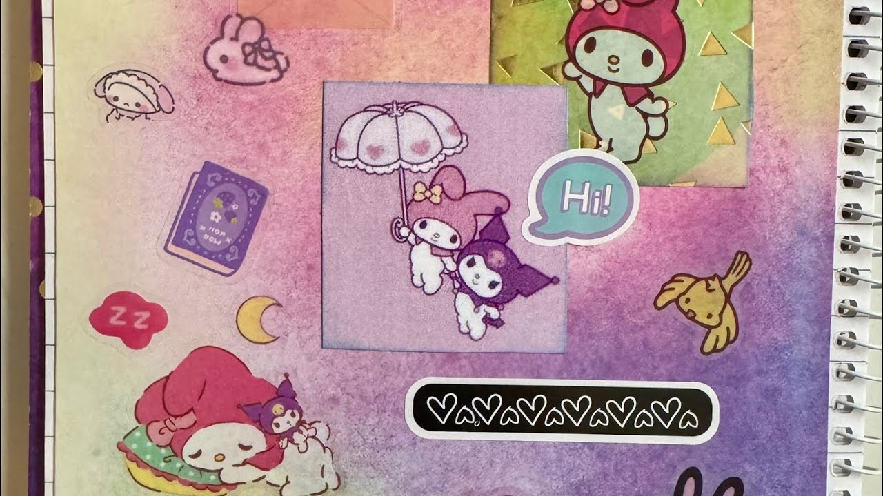 Hello Kitty my Sticker Book Decorating ASMR Fun & Satisfying 11 : My Melody