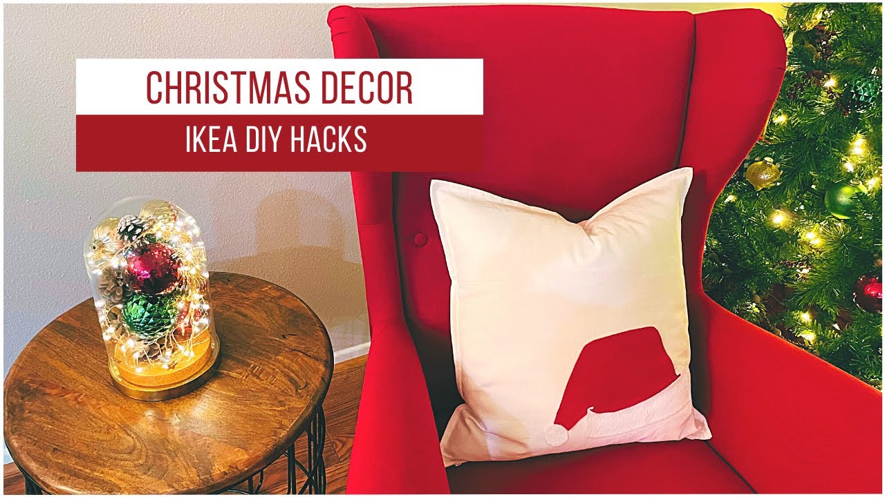 Christmas IKEA Hacks | DIY Christmas Cloche | DIY Christmas Throw Pillow | Yasmin Khani