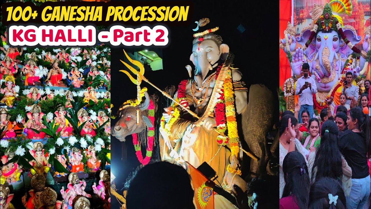 Biggest Ganesha Procession 2024 | 100+ Ganesh Statue KG Halli | Grand Ganapati Yatra🙏 | Tannery Road