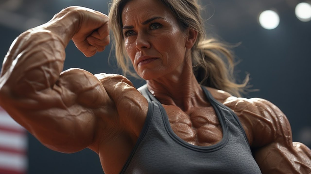 THIS 52 YEAR OLD FEMALE BODYBUILDER HAVE GREAT BICEPS : J L MILLER