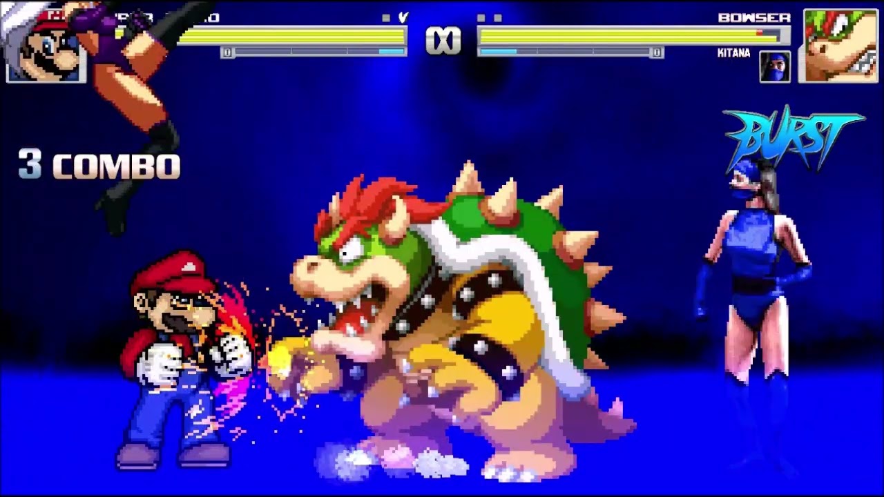EVE HD Super Mario & Sindel Vs Bowser & Kitana