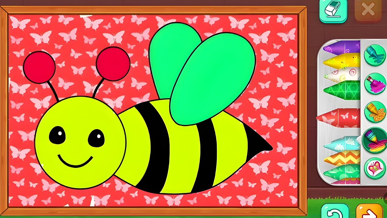 “Coloring a Bee 🐝🌼 | Learn Colors for Kids | kiddy world Liv 