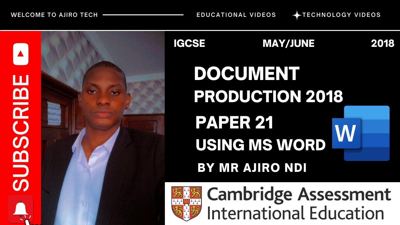 IGCSE ICT (0417/0983) Paper 2 Document Production May June 2018 Variant 21