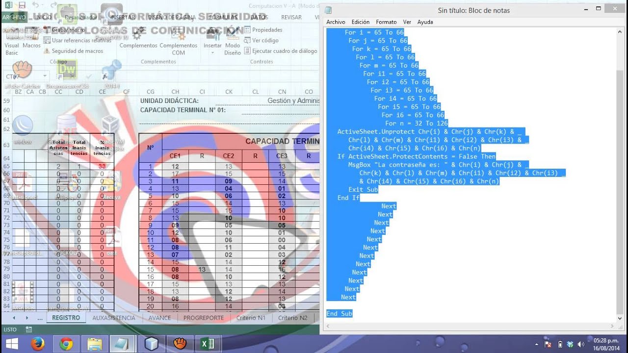 Desbloquear hojas protegidas de excel