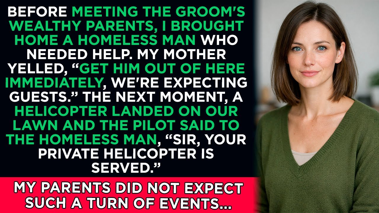 Before meeting the groom's wealthy parents, I brought home a homeless man who needed help...