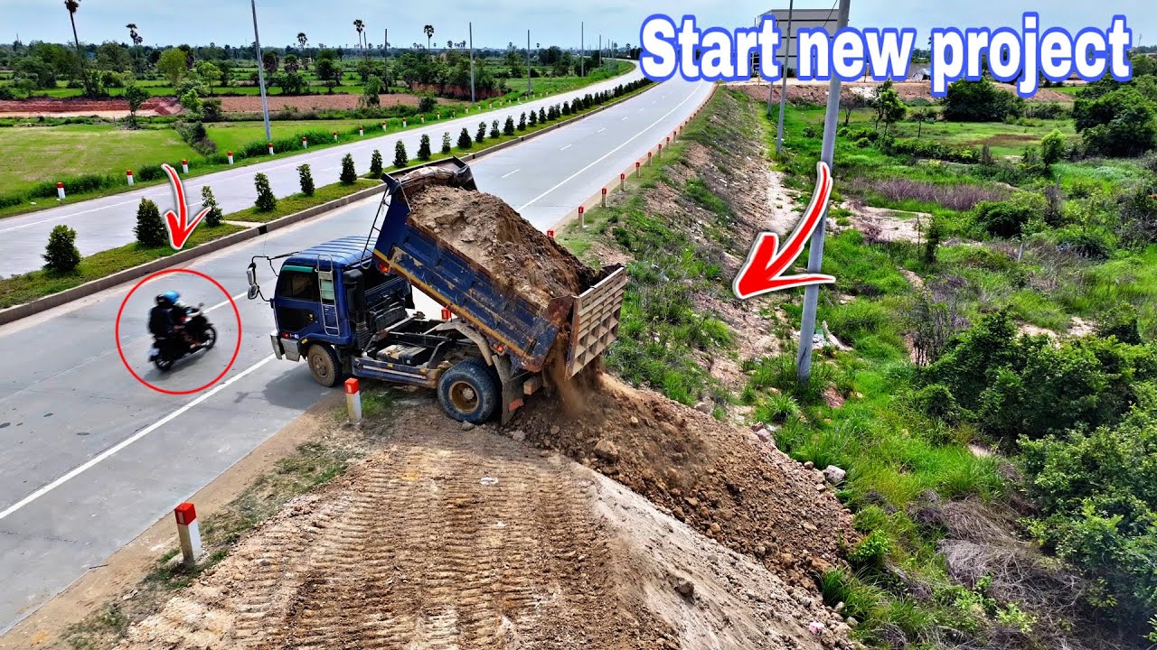 Start a new project!! Filling Land to build a citizen house by Dozer & Truck 5 Ton