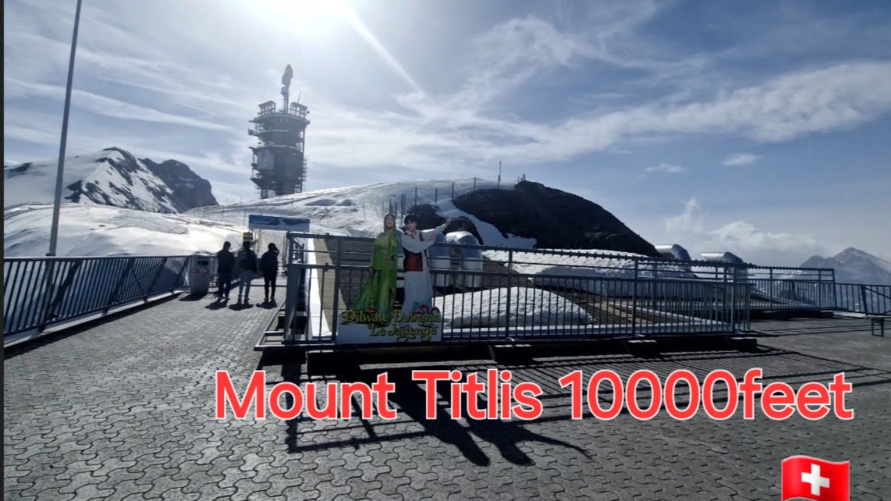 Breathtaking view from Titlis, with the gondola from Engelberg 🔜 Mount Titlis, Cliff Walk, Glacier