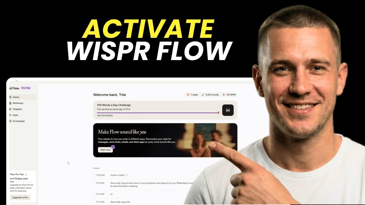 Как активировать Wispr Flow