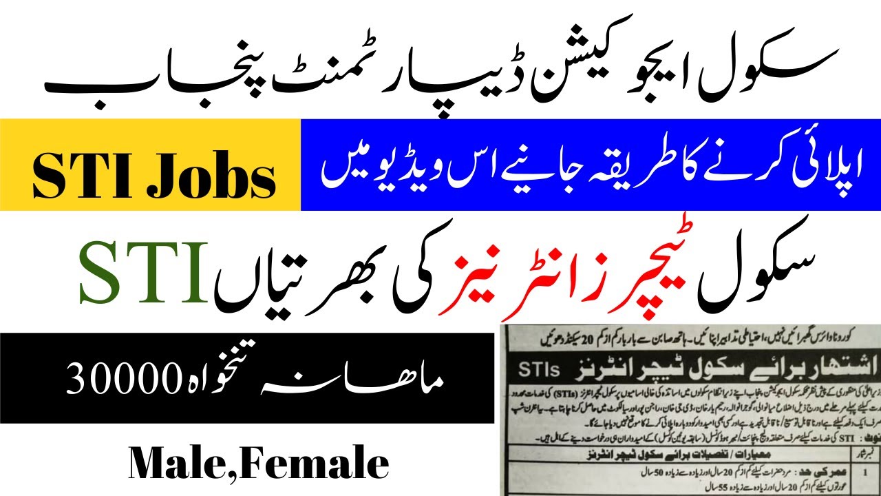 sti jobs 2021 advertisement- apply method- sti jobs 2021 punjab &ndash; school teacher internee jobs 2021