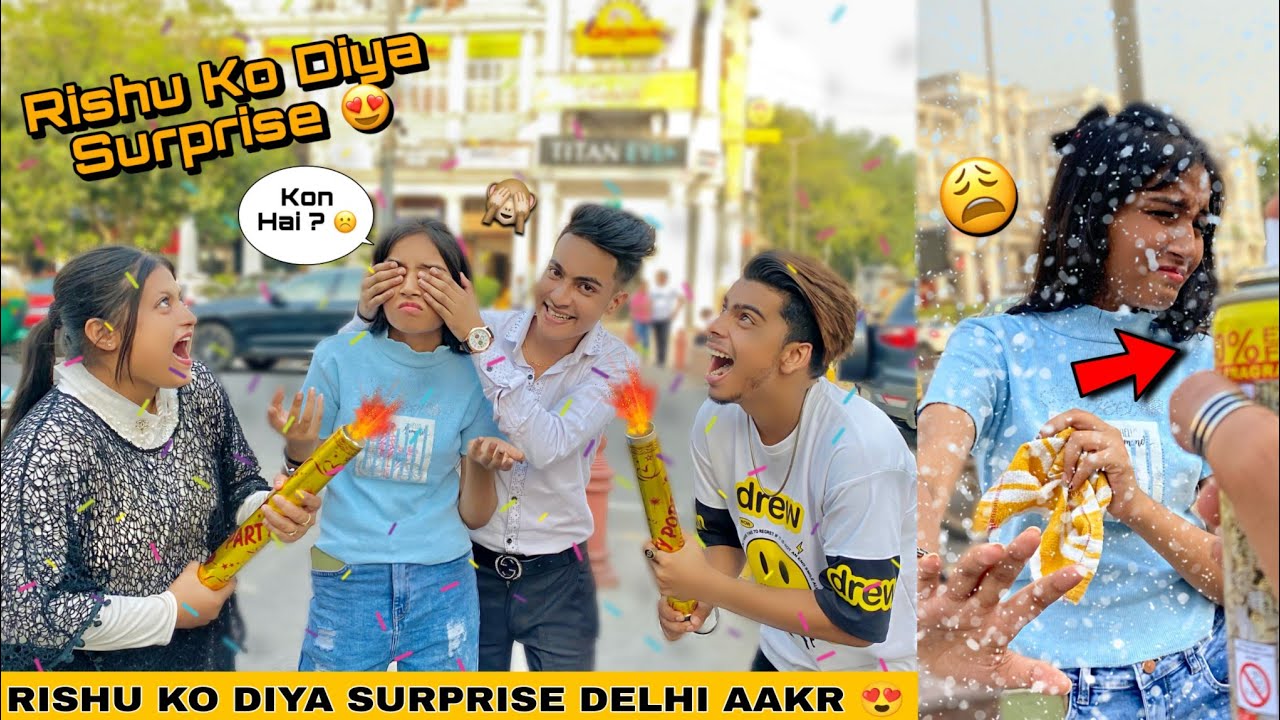 Rishu Ko Diya Delhi Aakr Surprise 🎁 ( Unexpected Reaction 🤭 ) | Justin Romio