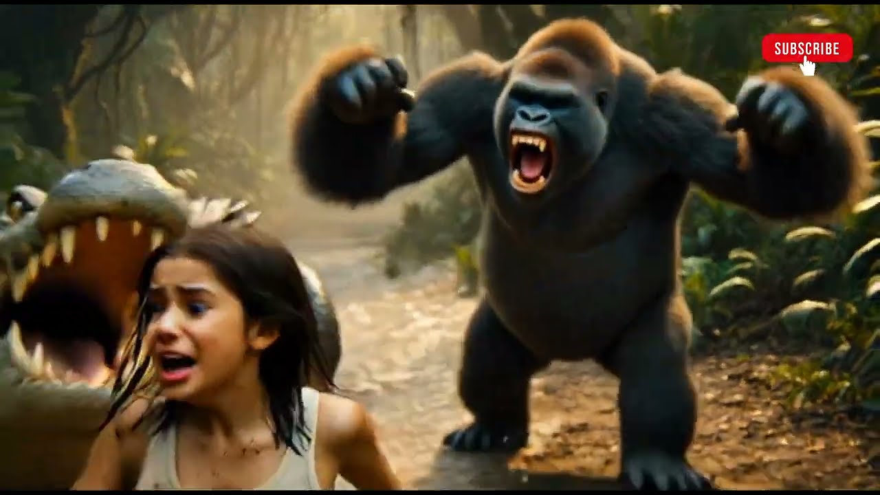 Life 6 Million Years Ago | Gorilla Saves Girl from Deadly Crocodile Attack in Prehistoric Jungle