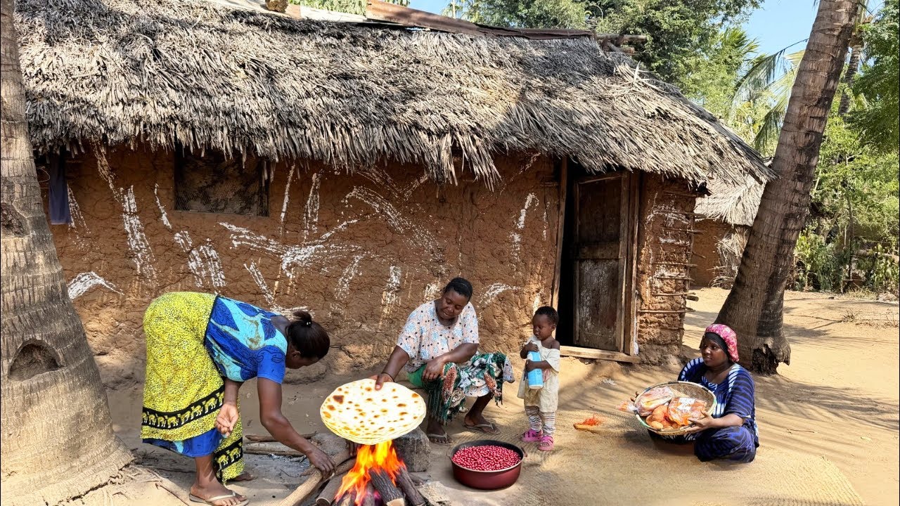 Live 🔴 Traditional Village Cooking – Flaky, Golden Chapatis & Beans Stew