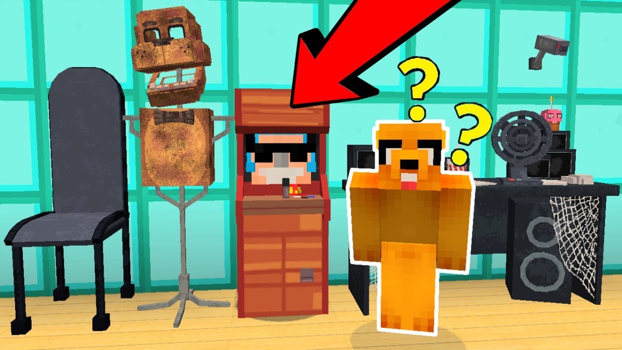 ME ESCONDO EN UNA MAQUINA ARCADE 🕹️🎮 EN LA PIZZERÍA DE FIVE NIGHTS AT FREDDY´S 🍕 MINECRAFT FNAF
