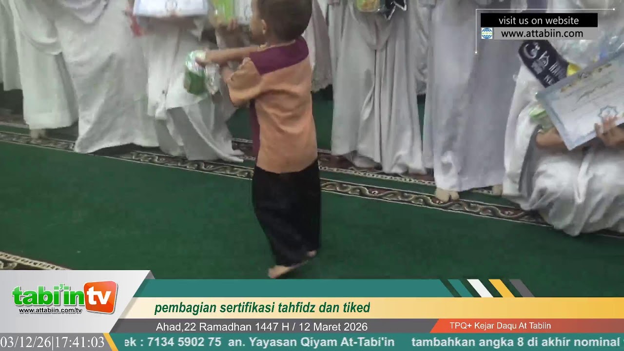 pembagian sertifikasi tahfidz dan tiked