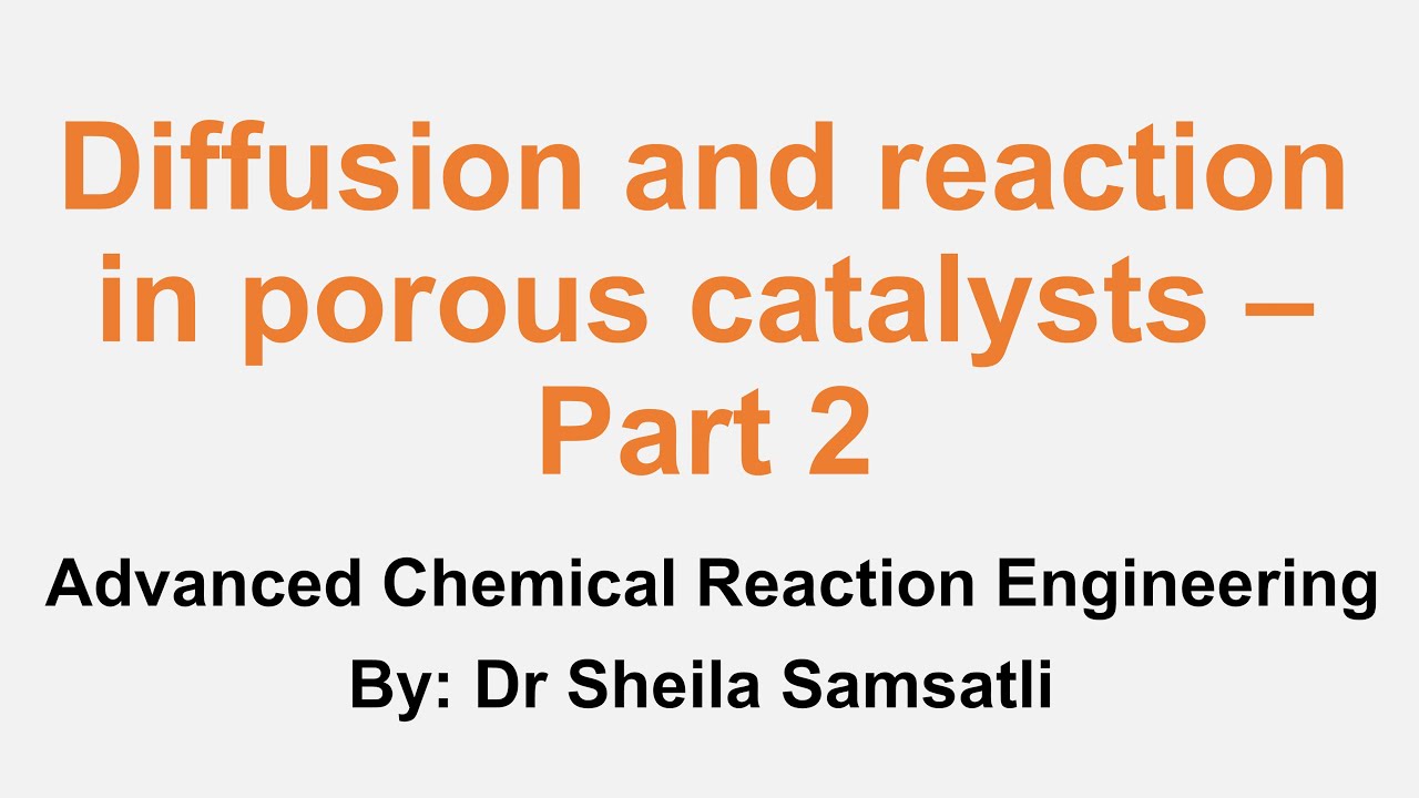Adv. Chemical Reaction Engineering Lectures. Topic 3 Diffusion & reaction in porous catalysts Part 2