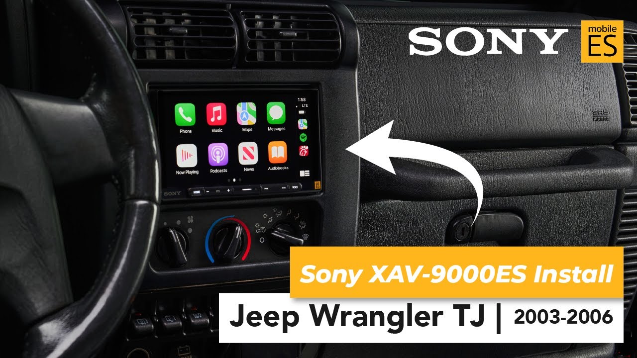 Установка комплекта Plug and Play для Jeep Wrangler TJ Sony XAV-9000ES I 2003 - 2006