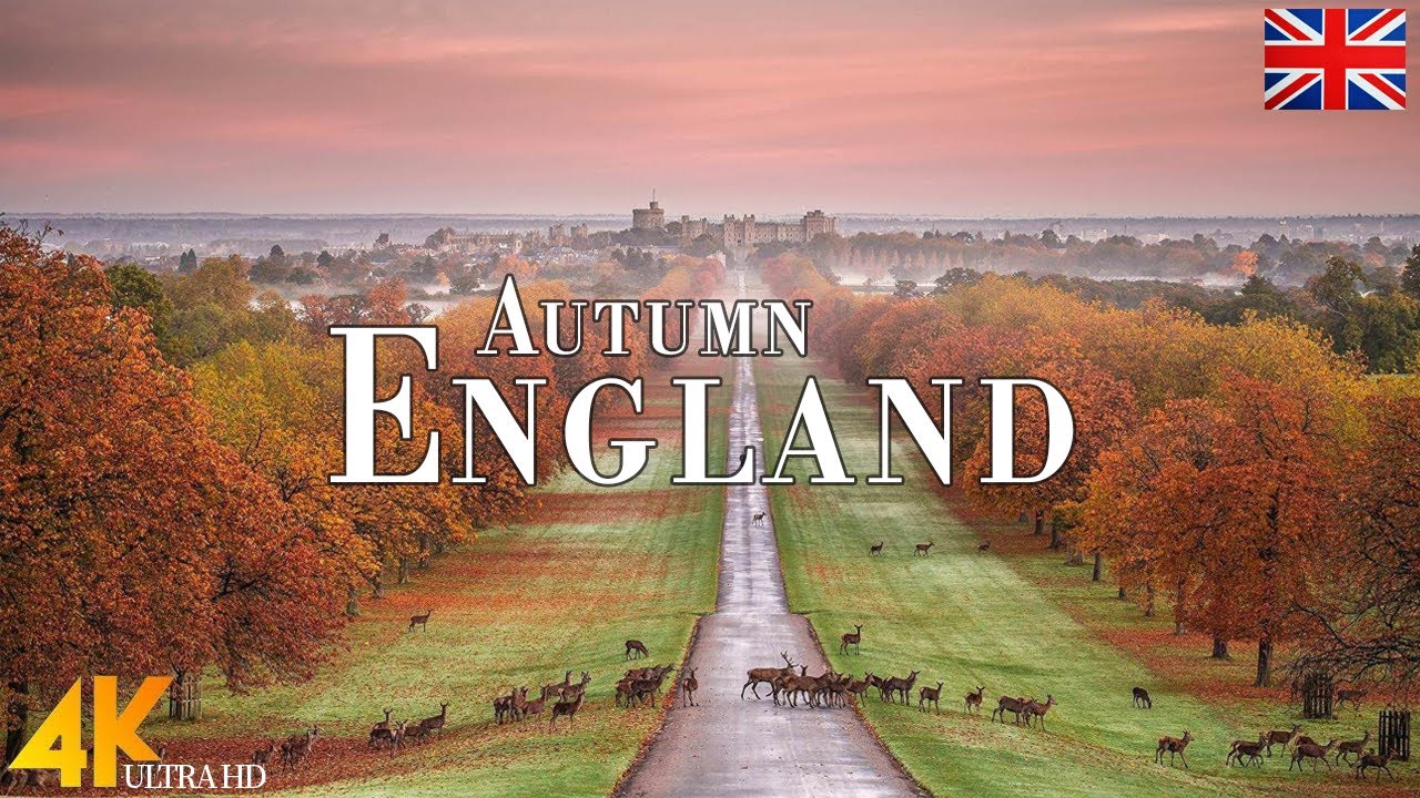 Autumn England 4K Ultra HD • Enchanting Autumn England, Scenic Relaxation Film with Calming Music.