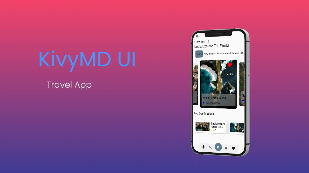Kivy and KivyMD Travel App UI speed code