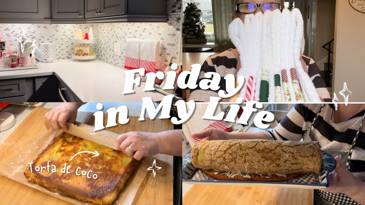 Vlog~Rotina de Sexta-feira ~🎄Outro espaço da cozinha decorado 🎄~Torta de coco…