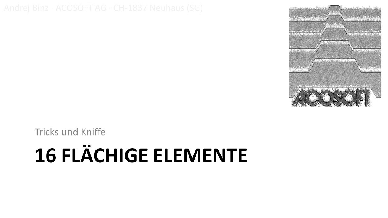 Tricks und Kniffe - 16 Fl&auml;chige Elemente