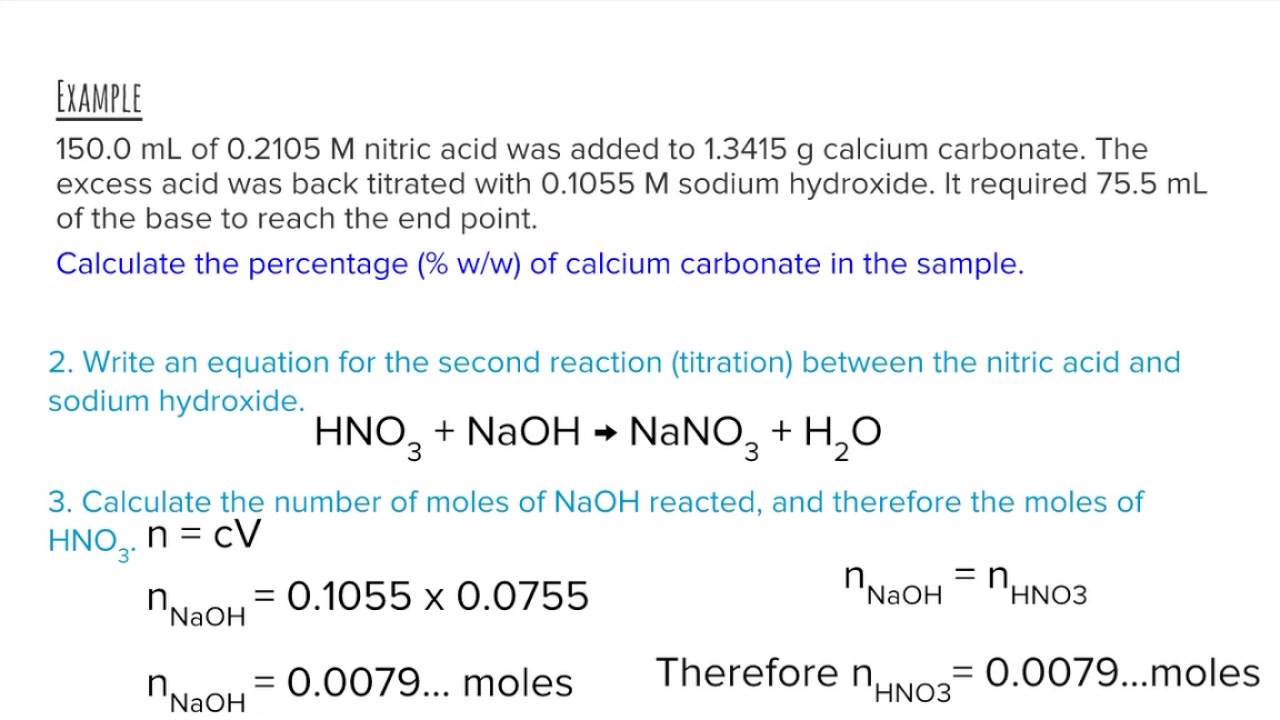 Back Titrations