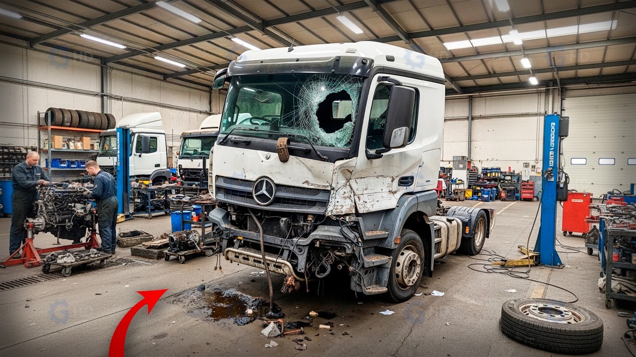 Мужчина восстанавливает РАЗБИТЫЙ Mercedes-Benz Actros до СОВЕРШЕНСТВА | Полная сборка